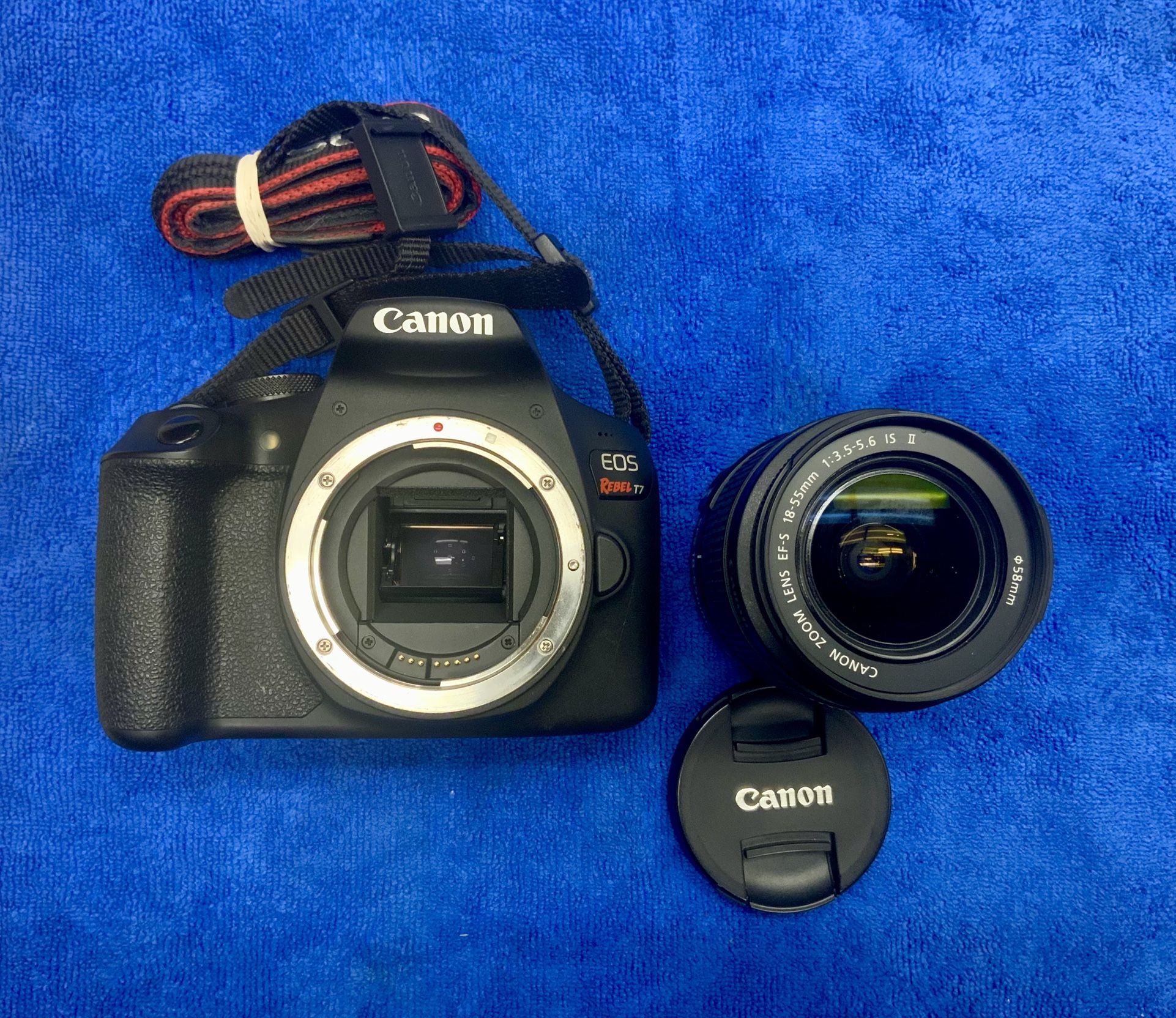 Canon EOS Rebel T7 Digital SLR Camera Cam DSLR 24.2 Megapixels EFS 18-55mm II Lens Zoom Image Photo Photography Video Record HD DSLR Outdoors Travel