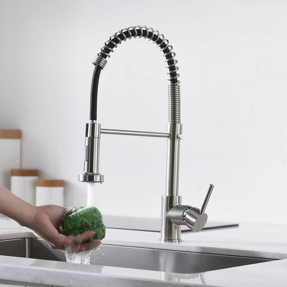 Kitchen Faucet Single Handle Pull Down Sprayer Brushed Nickel