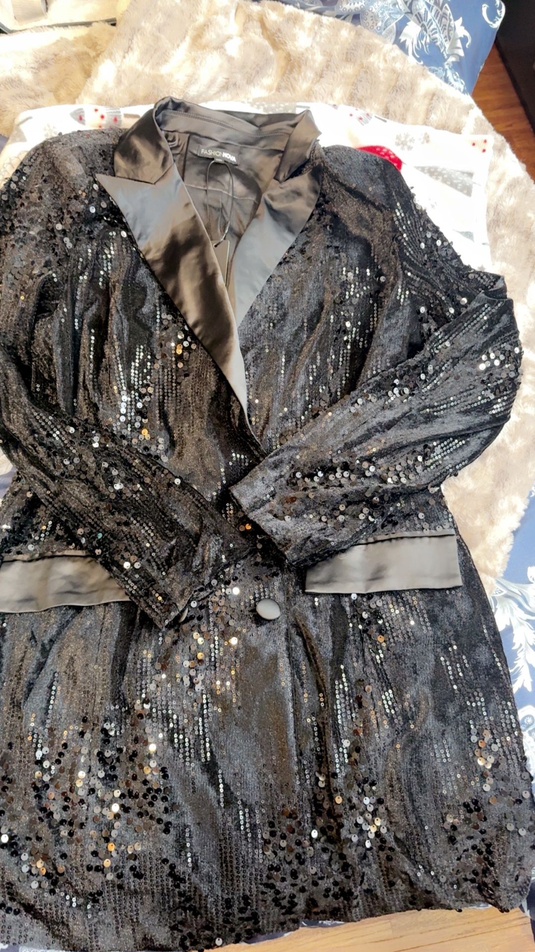 Women Sequin Blazer Dress