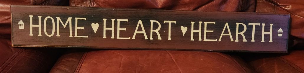 Home Heart Hearth Wooden Wall Sign