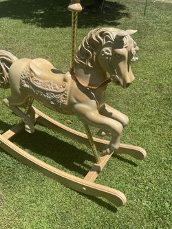 S & s cheap wood carvers rocking horse