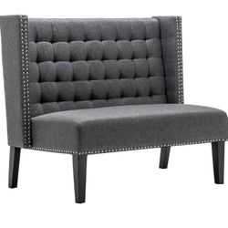 Andeworld Modern Loveseat Settee Bench Sofa Couch, Upholstered Banquette Dining Bench with Back for Dining Living Room Hallway or Entryway Seating,Sla