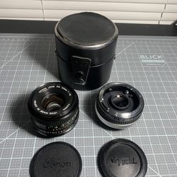 Canon Film Camera Lens Set With 1 Case 