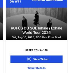 2 Rufus Du Sol Tickets Rose Bowl 