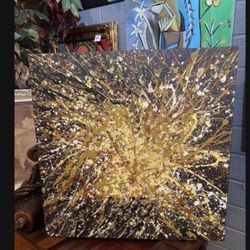 Galaxy Abstract Signed Oil On Canvas 24 X 24