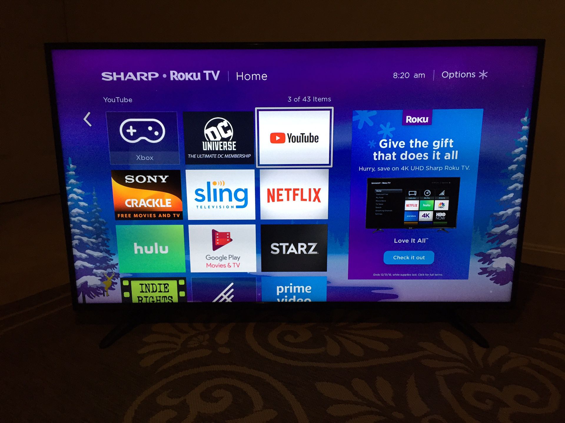Excellent 50” Smart TV HDR 4K