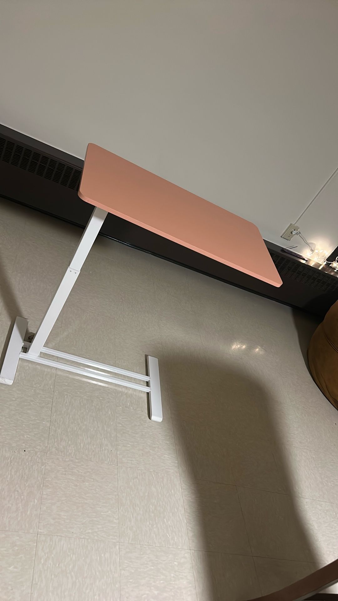  White With Pink Top Table Over The Bed Or Couch Table 