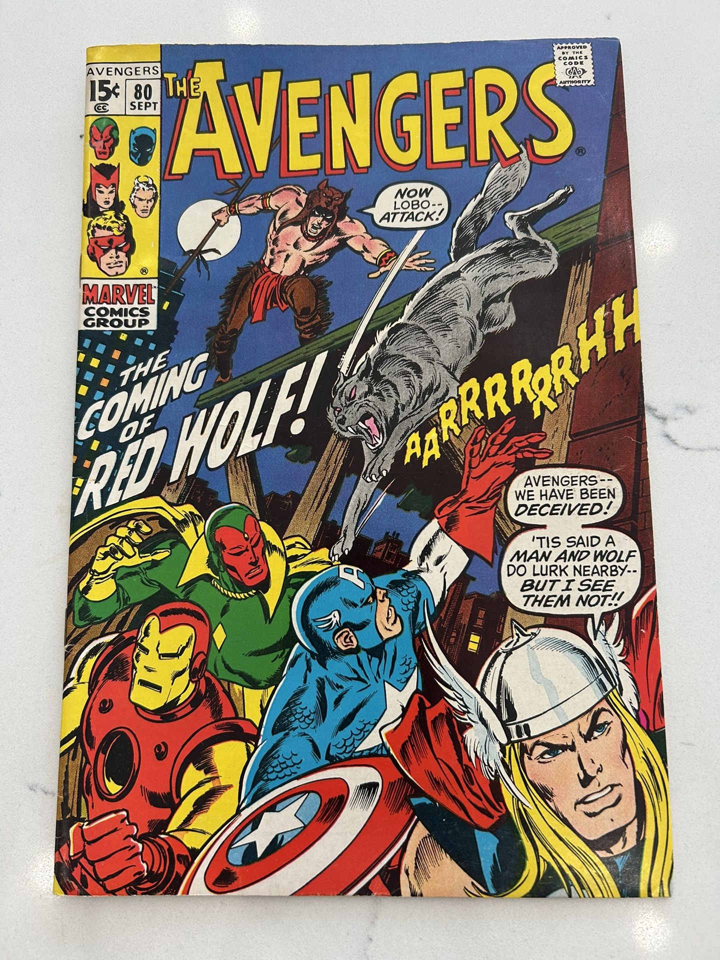 Avengers #80 1970, π 1st Appearance Of Red Wolfπ HOT Very Clean Copy, VF π₯