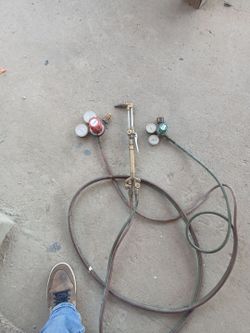 Oxygen acetylene torch and tanks
