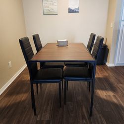 Wood Rectangle Dining Table With Chairs