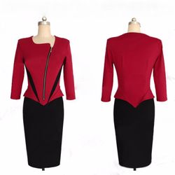 Candice Two Tone Zipper Front Dress