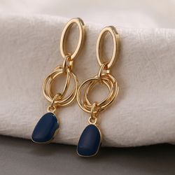 Elegant Long Earrings color blue