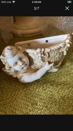 $35-2- Small Vintage Cherub Wall Sconce's