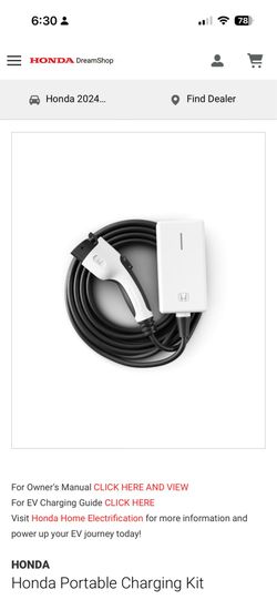 Honda Portable Charging Kit
