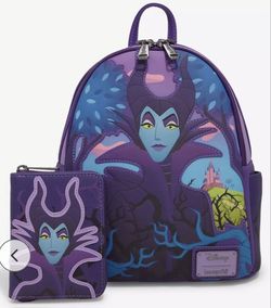 Sleeping Beauty Maleficent Mini Backpack With Matching Wallet. 