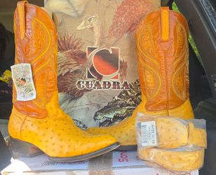 Original Cuadra Cowboy Boot, First Quality Ostrich Leather for Men