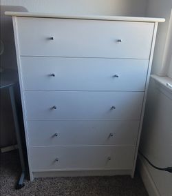 Two White 5-drawer Chest
