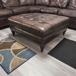 3 PIECE SECTIONAL SOFA, LEATHER WALNUT BROWN
