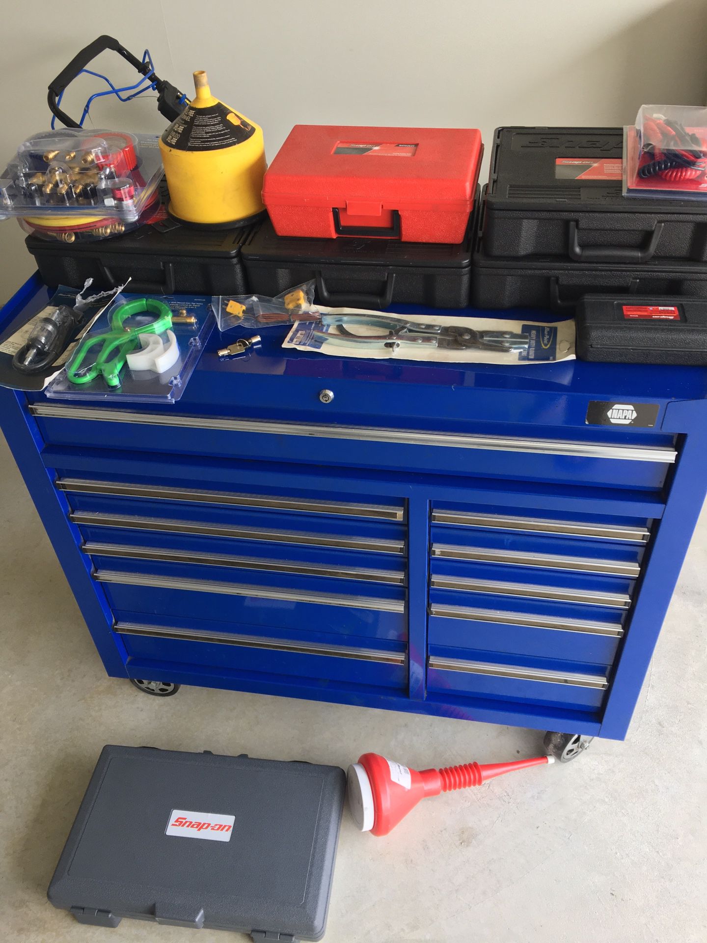 Tool Box with snap-on &Blue Point tools
