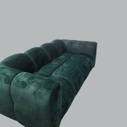 BRAND NEW 8FT SOFA  COUCH  Velvet Evergreen FABRIC 