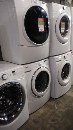 Mix and match front load washer and gas dryer set working perfectly with 4 months warranty