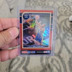 Zion Williamson  Orange Nba Hoops Holo Silver Prizm Number 37/99 Basketball Card 
