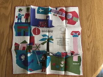 Vintage Swissair souvenir cloth napkin