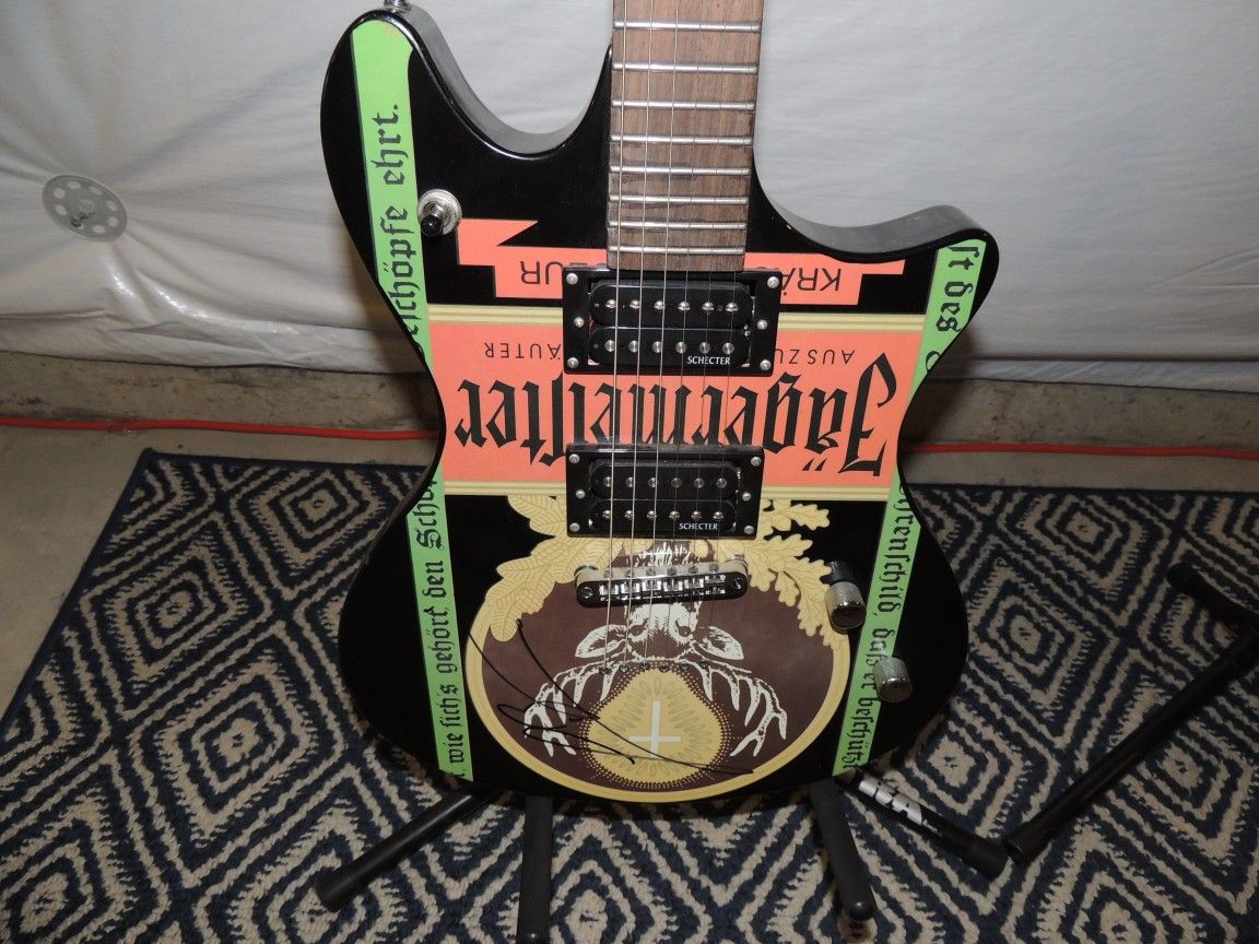 Luke Bryan autographed Jagermeister Electric Guitar