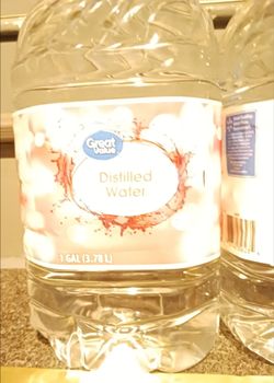 LOT OF 3 ONE-GALLON JUGS OF GREAT VALUE DISTILLED WATER