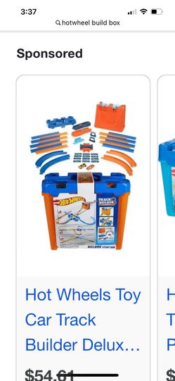 Used Hot Wheel Build Box With Extra Cars And Tracks
