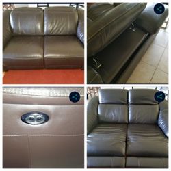 Electric Leather Love Seat 