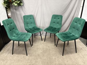 Emerald Green Velvet Modern Dining Chair (Set of 4)