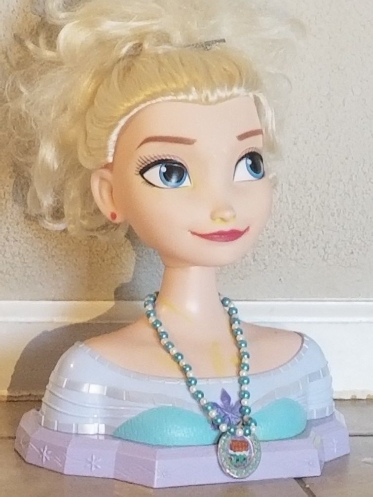 Kids Elsa head long hair
