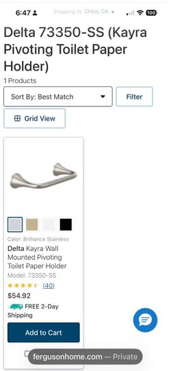 Delta towel bars and toilet paper holder- Brand new in boxes