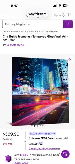 City Lights Frameless Tempered Art