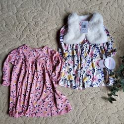 NWT Nanette Baby Girls Dress Set | 18 months | 3 pc | Faux fur