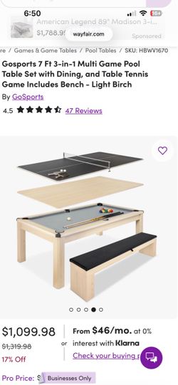 Go Sport Multi Game Pool Table Set