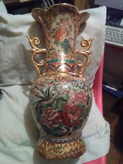 Rare antique porcelain gold gilt urn.