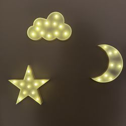 Wall Lamps For Kids Bedroom (star, Moon, Cloud)