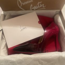 Christian Louboutin Hot Chick, Black and Red, Size 37 