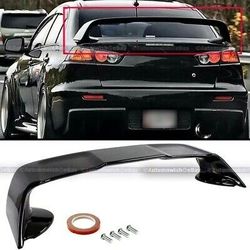 08-15 Lancer EVO X 10 Glossy Black MR Style Rear Duck Trunk Wing Lip Spoiler