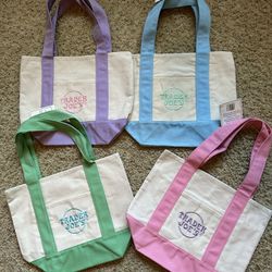 Trader Joes Mini Tote Bag- Pastel Colors.