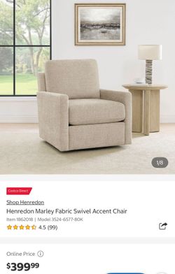 Swivel Accent Chair proce for each. 2 available