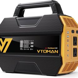 FlashSpeed 300 Portable Power Station, 300W 230Wh LiFePO4 Battery with 3000 Life Cycles, 100W PD USB-C Fast Charge, 6 Outputs for Outdoor Camping, Hom