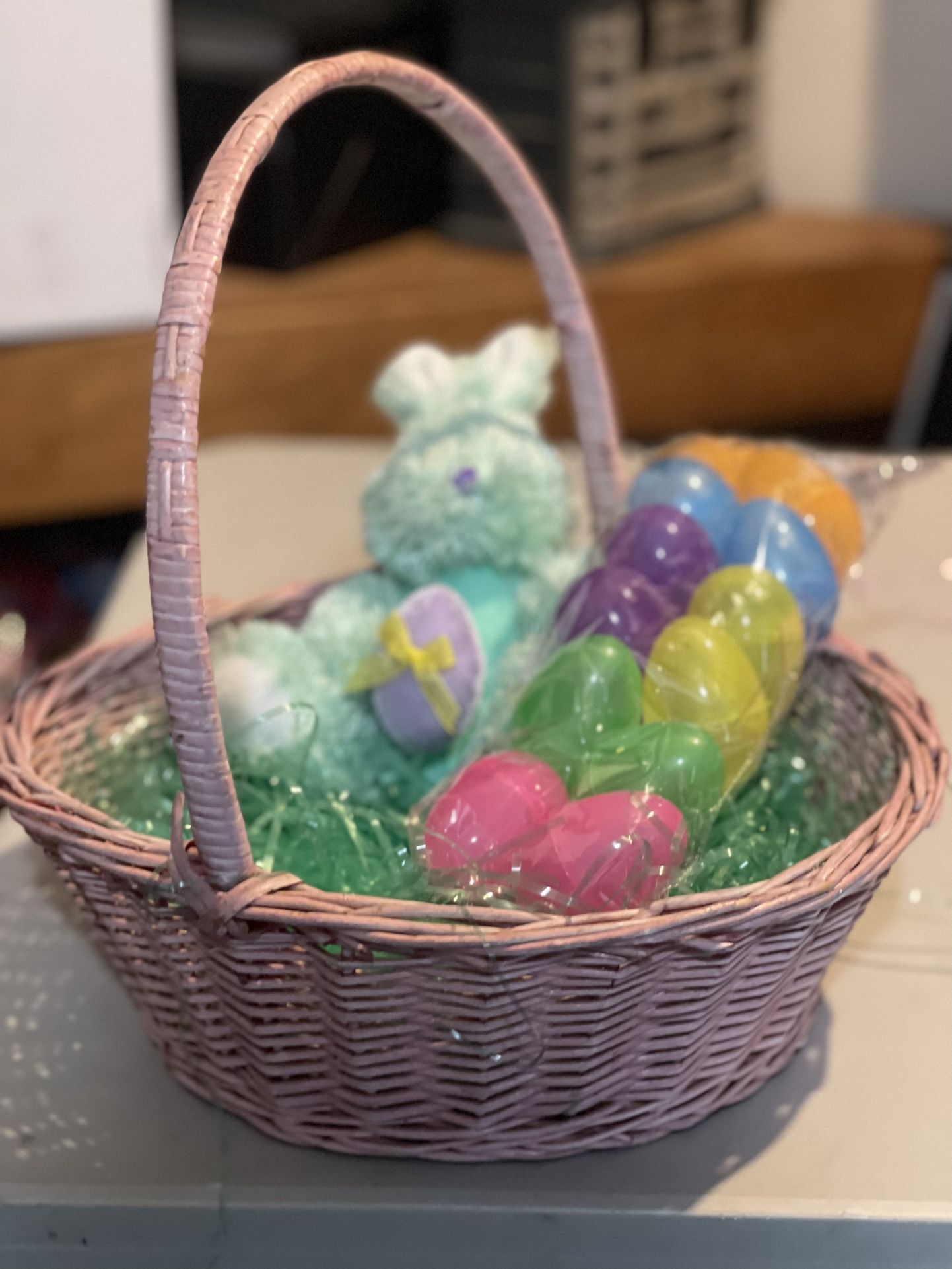Easter Baskets, Eggs And Grass