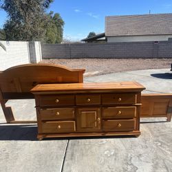 Full Size Drawer + Queen Size Bed Frame + Mirror