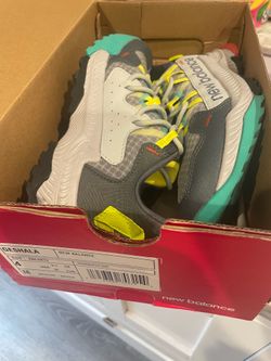 New Balance (Big Kids) Sneakers - Gray, Teal, and Yellow