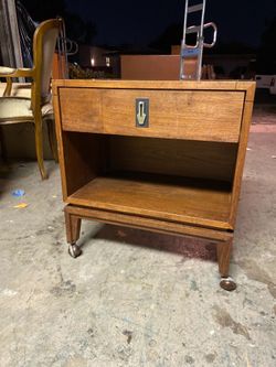 Mid century Brown Saltman end side table nightstand vintage