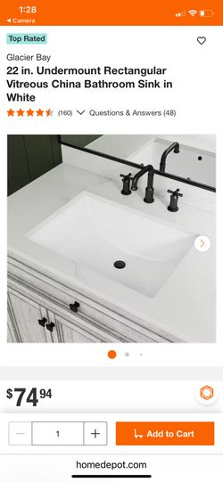 Open Box Glacier Bay Undermount Sink