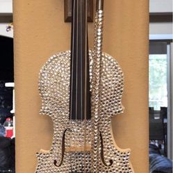 HANDMADE CRYSTAL COVERED VIOLIN!!